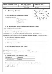 English Worksheet: test 1