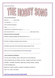 English Worksheet: 7th form group session (what are your hobbies ?) 