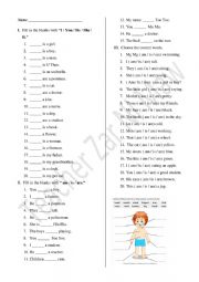 English Worksheet: Verb to be