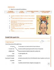 English Worksheet: Work Sheet Roald Dalh