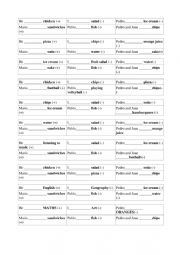 English Worksheet: likes and dislikes