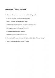 English Worksheet: This is England - questions