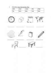 English Worksheet: My Class Room