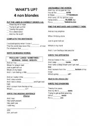 English Worksheet: 4 non blondes - whats up lyrics worksheet