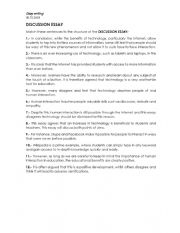 English Worksheet: Discussion Essay Exercise / IELTS writing