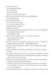 English Worksheet: The teacher is