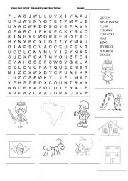 English Worksheet: Word Hunt