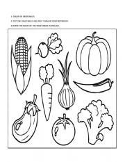 DRAW, CUT AND PASTE VEGETABLE VOCABULARY
