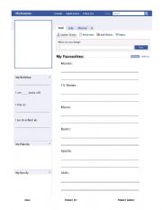 English Worksheet: My facebook profile 