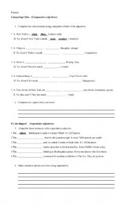 English Worksheet: Comparative and superlative adjectives