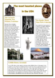 English Worksheet: The most haunted houses in the USA