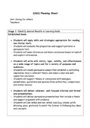 English Worksheet: UBD