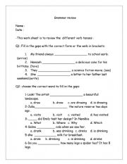 English Worksheet: grammar review 