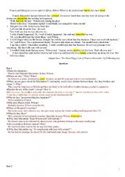 English Worksheet: The Short and Happy Life of Francis Macomber