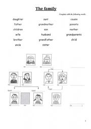 English Worksheet: the family and the pets