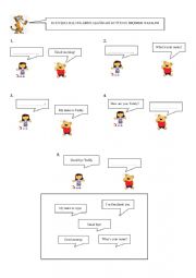 English Worksheet: meeting teddy