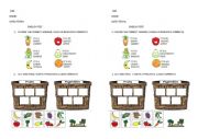 English Worksheet: fruits and vegetables