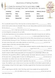 English Worksheet: Awareness of Eating Disorders