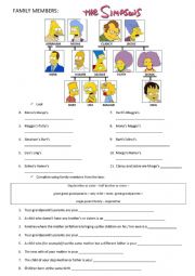 English Worksheet: Family members