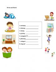 English Worksheet: Activities