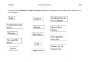 English Worksheet: Compare and contrast with the book Miss Nelson is missing