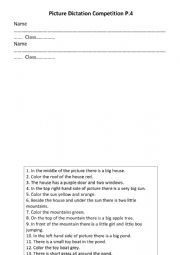English Worksheet: Picture Dictation