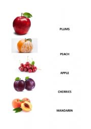 English Worksheet: Fruits Matching