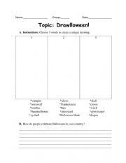 English Worksheet: Drawlloween
