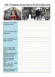 English Worksheet: Bobby Sands and the Irish Troubles