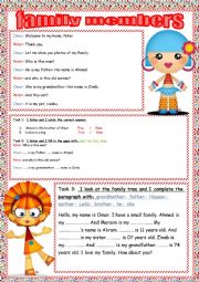 English Worksheet: family members