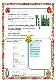 English Worksheet: Taj Mahal 