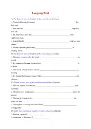 English Worksheet: language test for 2nd year bac students using TICKET TO ENGLISH in Morocco.