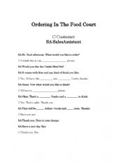 Ordering Food In A Food Court Or Fast Food Shop Role-Play Full Dialogue And Dialogue Boxes 