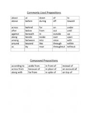 English Worksheet: Prepositions