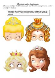 Christmas masks of princesses