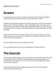 English Worksheet: Which horror film?