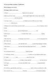 English Worksheet: Test your grammar knowledge