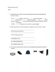 English Worksheet: Present Continuous test