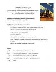 English Worksheet: Westward Expansion Poster Project 