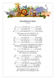 English Worksheet: Everything at once by Lenka