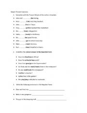 English Worksheet: Simple Present