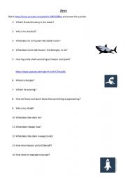 English Worksheet: Jaws Clip