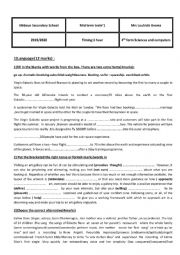 English Worksheet: mid term test n1 4th form 