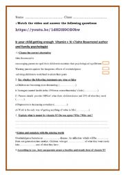 English Worksheet: Vitamin N