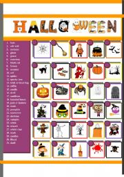 English Worksheet: Halloween Pictionary