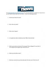 English Worksheet: Behind The News Worksheet