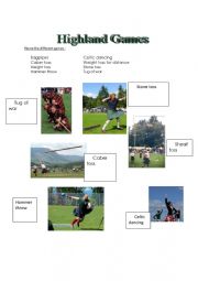 English Worksheet: Highland games