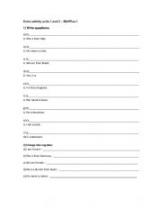 English Worksheet: exercises tobe, days of the week