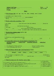 English Worksheet: QUIZ FOR A2 TO B1 STUDENTS