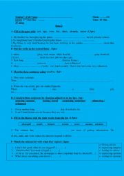 English Worksheet: QUIZ FOR A2 TO B1 STUDENTS SECOND MODEL